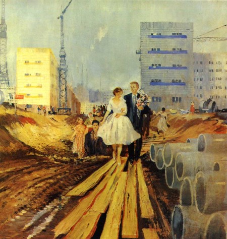 yuri-pimenov-a-wedding-on-tomorrows-street-1962-oil-on-canvas-86-x-80-cm-collection-tretyakov-gallery-moscow
